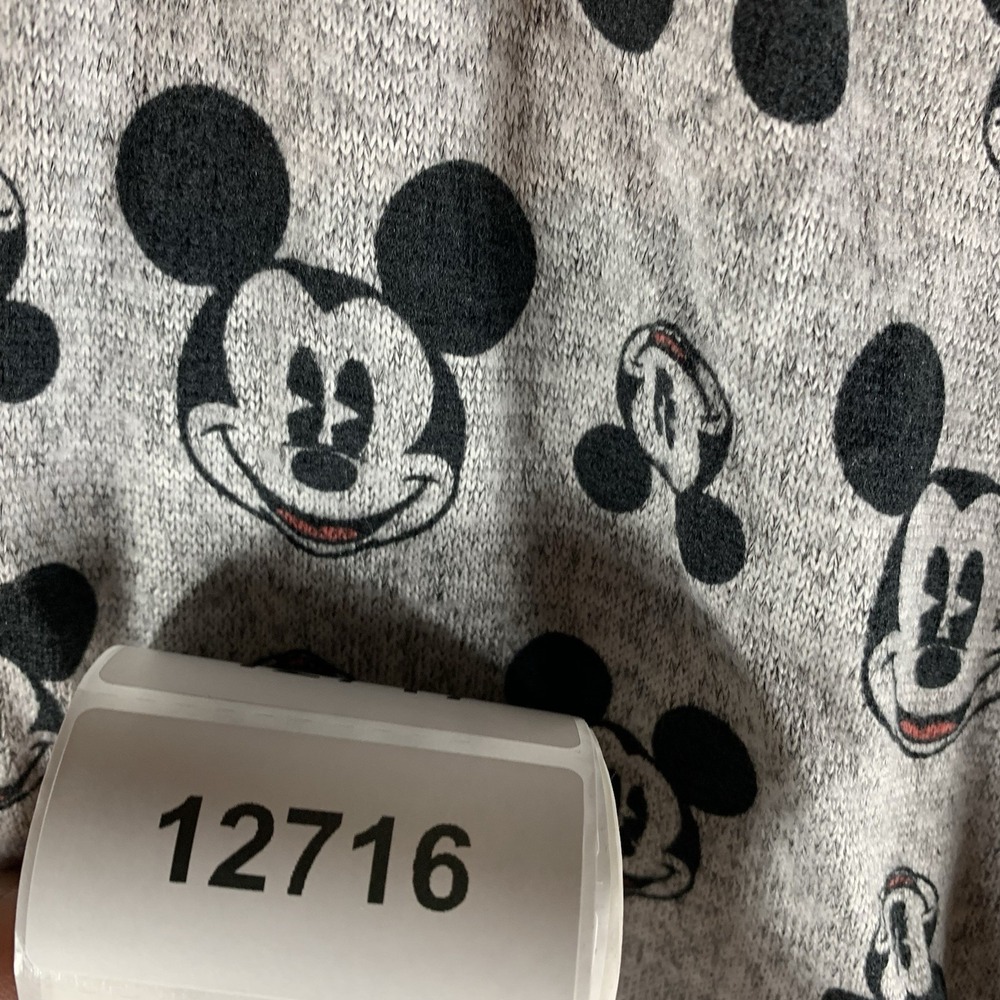 Disney Mickey Mouse Women's Pajama Pants M PJ Jogger Gray Black Sleepwear Lounge - Picture 11 of 11